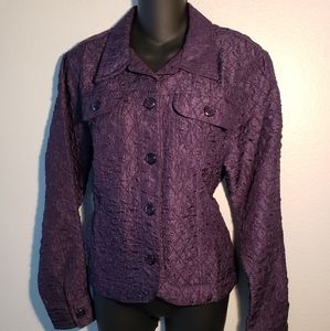 New purple Coldwater Creek quilted jacket size medium